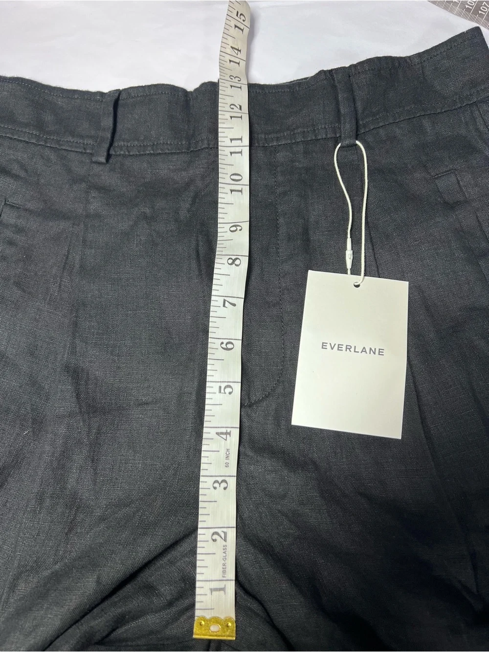 Everlane The Linen Way-High Drape Pant Black Wide Leg Classic Trousers Sz 4 NWT